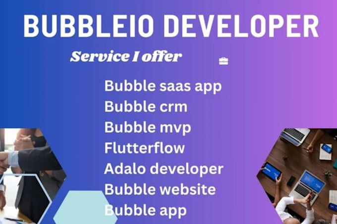 build develop bubble io ios mobile app using adalo glide flutterflow mvp app dev