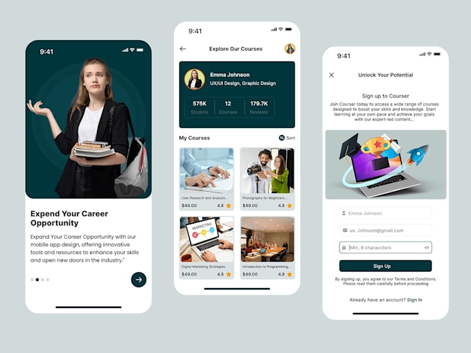 build a complete responsive e learning app with web and mobile react and nodejs