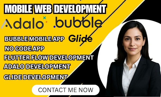 Build custom no code mobile web app with bubble io glide flutterflow ...