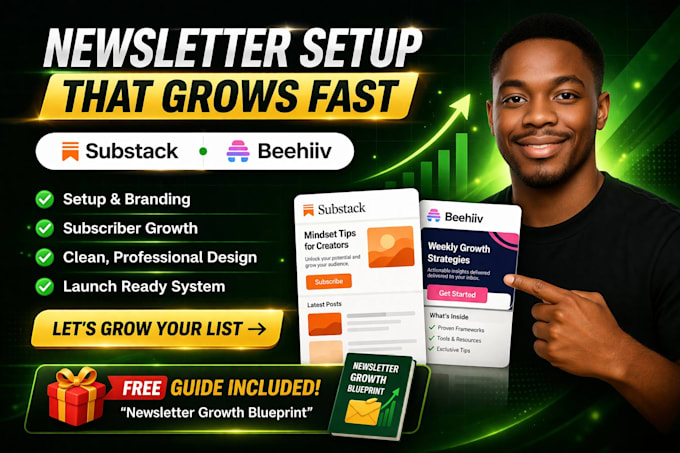 set up and design your substack or beehiiv newsletter for growth