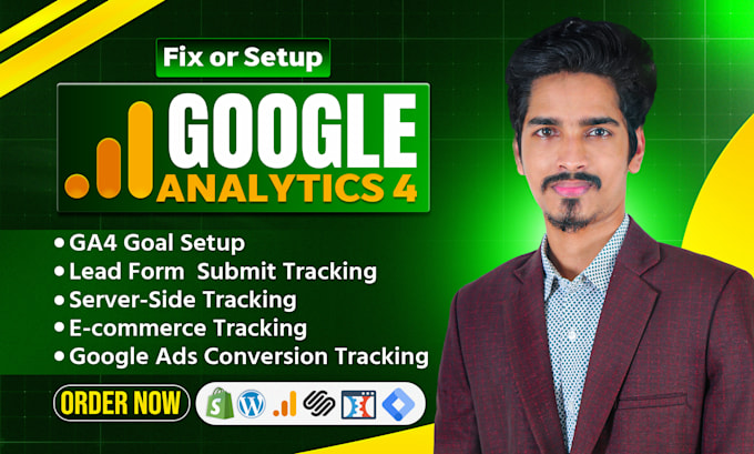 Fix or setup google analytics 4, ga4 ecommerce, ads conversion tracking ...