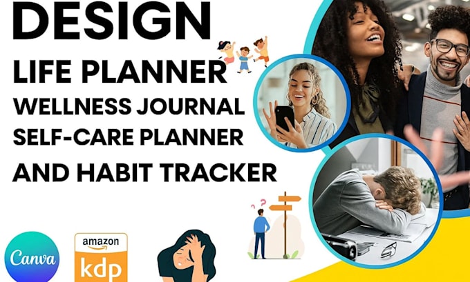 Design life planner wellness journal self care planner and habit ...