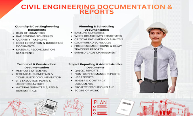prepare civil engineering documentation and reports