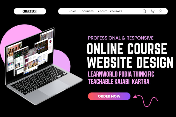 design thinkific website learnworld website upload your course content marketing