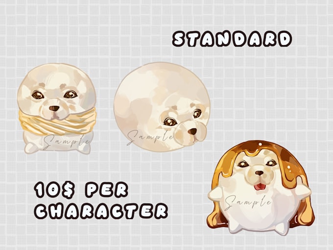do cute standard pet or animal art for sticker or icon