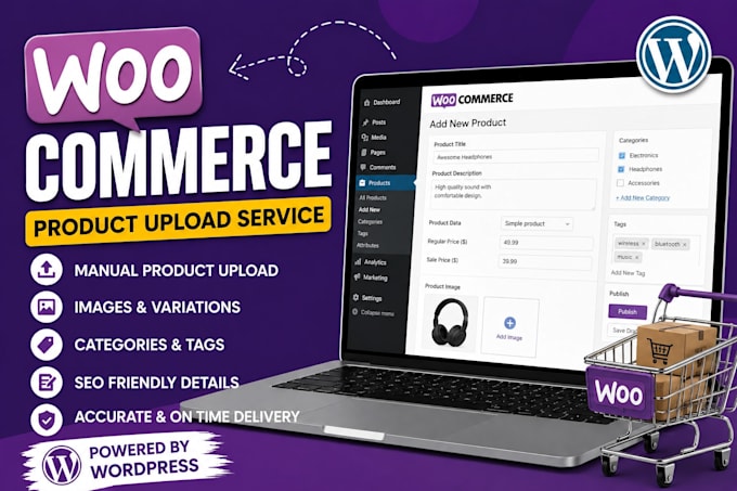 upload woocommerce products and optimize listings