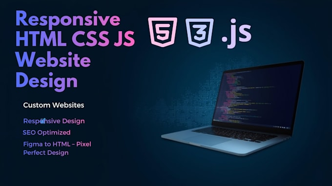 create a responsive HTML CSS javascript website