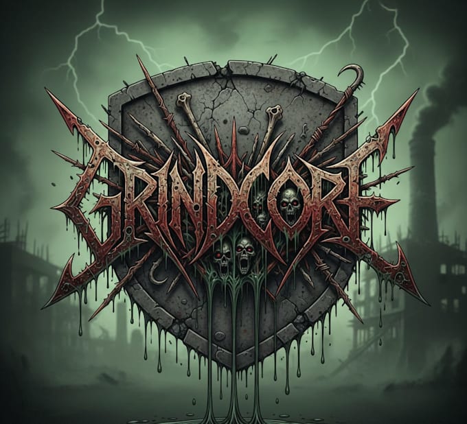 create a one of a kind grindcore logo