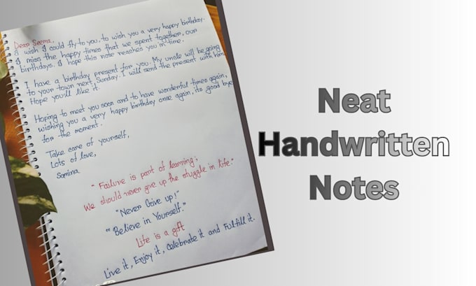 write neat, clean and beautiful handwritten note with great presentation
