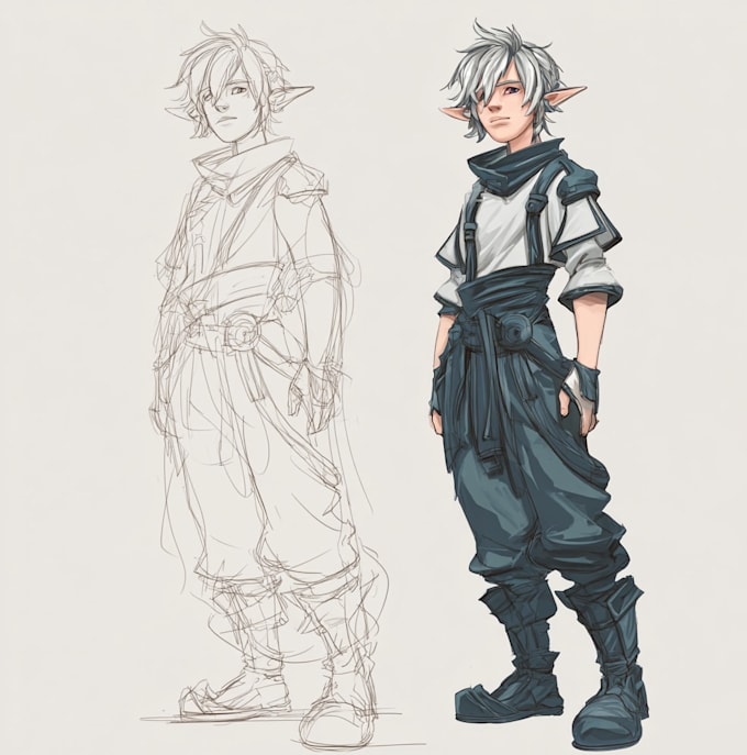 draw fantasy character sketch for you