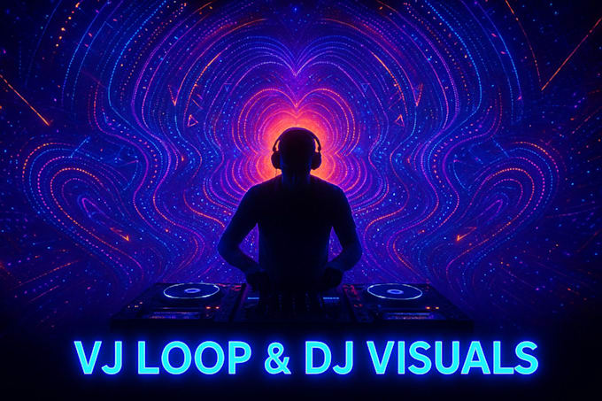 logo animation vj loop glitch typography led wall background anamorphic illusion