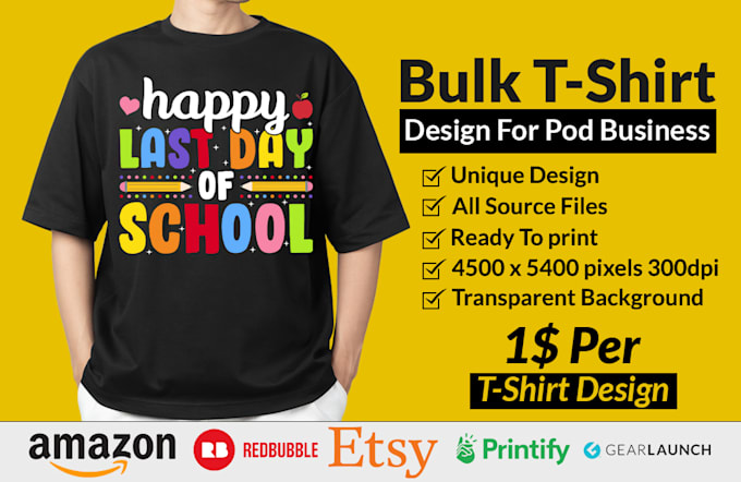 create trendy bulk t shirt designs for pod and ecommerce