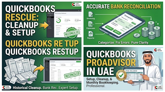 quickbooks online setup cleanup and bookkeeping for uae