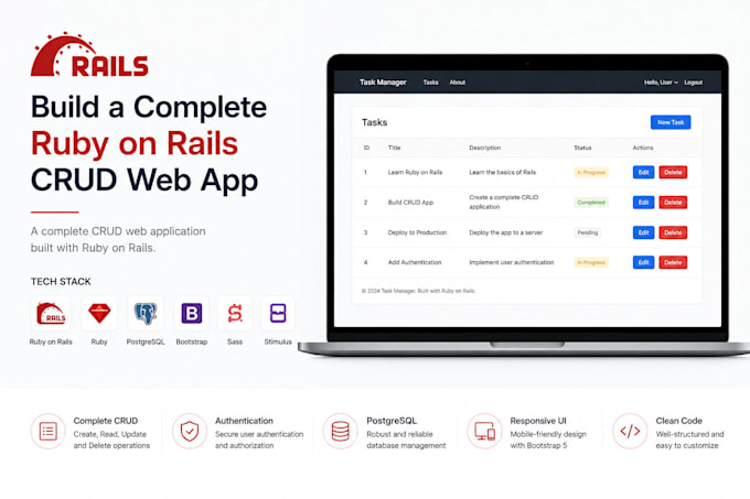 build a complete ruby on rails crud web app