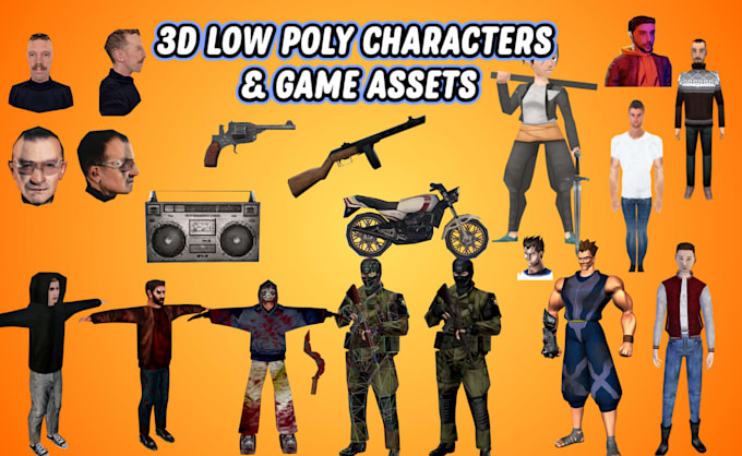 create 3d low poly psx ps1 ps2 game characters low poly animations, loop videos