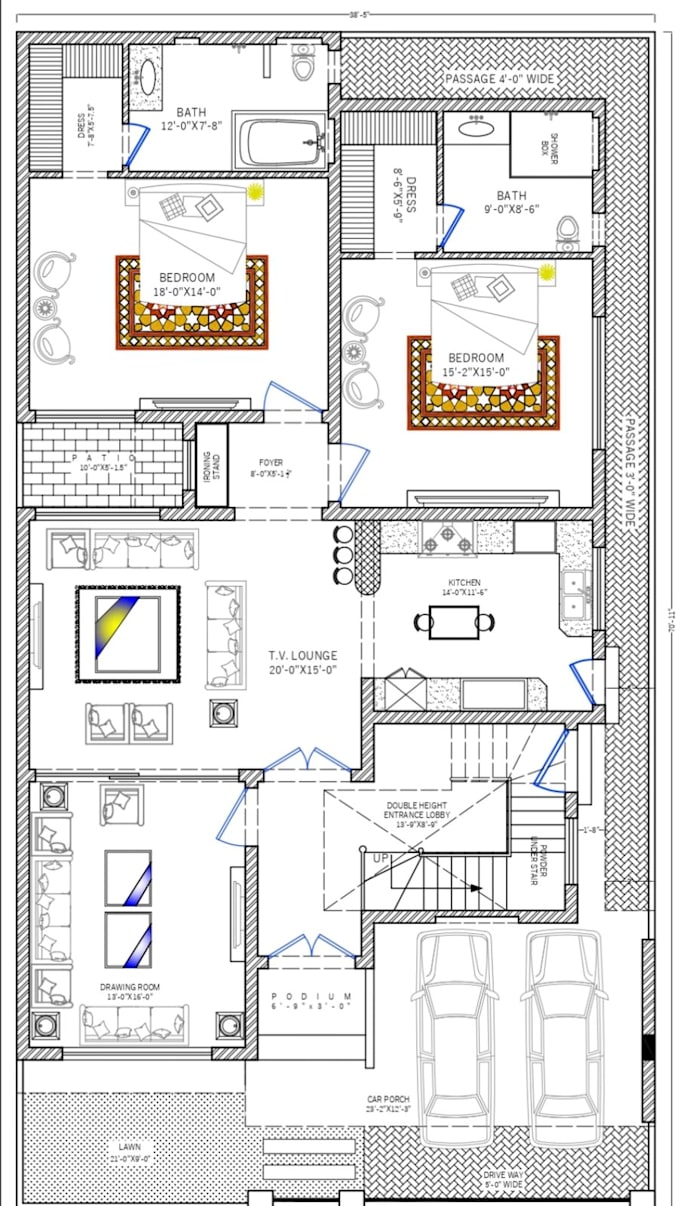draw your architectural floor plan in auto cad 2d