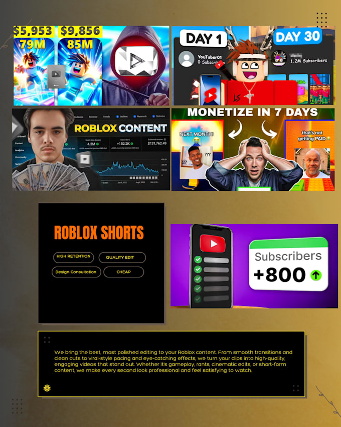 make roblox shorts that will have high retention
