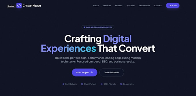 create a modern react landing page website with tailwind CSS