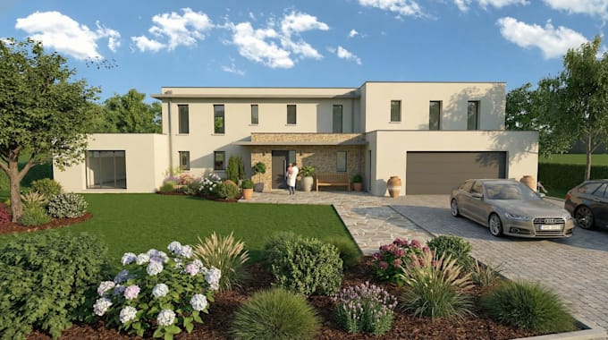 make realistic house design rendering