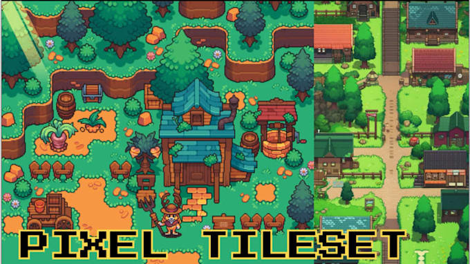 Doe 2d game rpg retro pixel art en assets, geanimeerde gif tileset ...