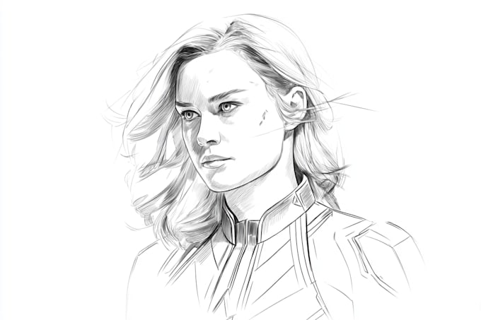 create a superhero realistic portrait sketch