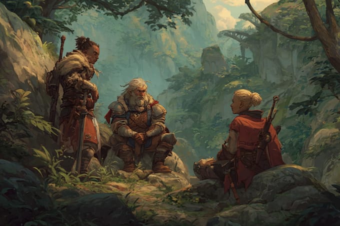 fantasy character and dnd character illustration