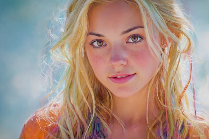 create digital oil painting portrait