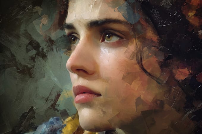 make realistic digital oil portrait painting