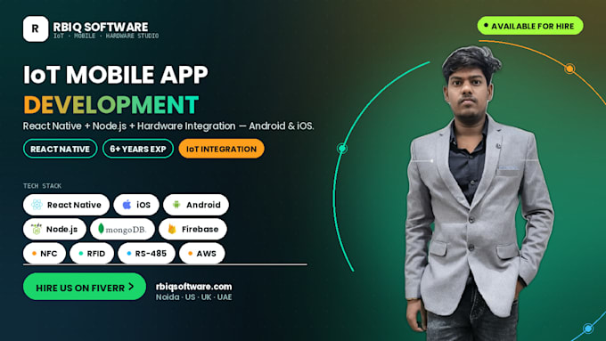 develop a full iot enabled mobile app for android and ios