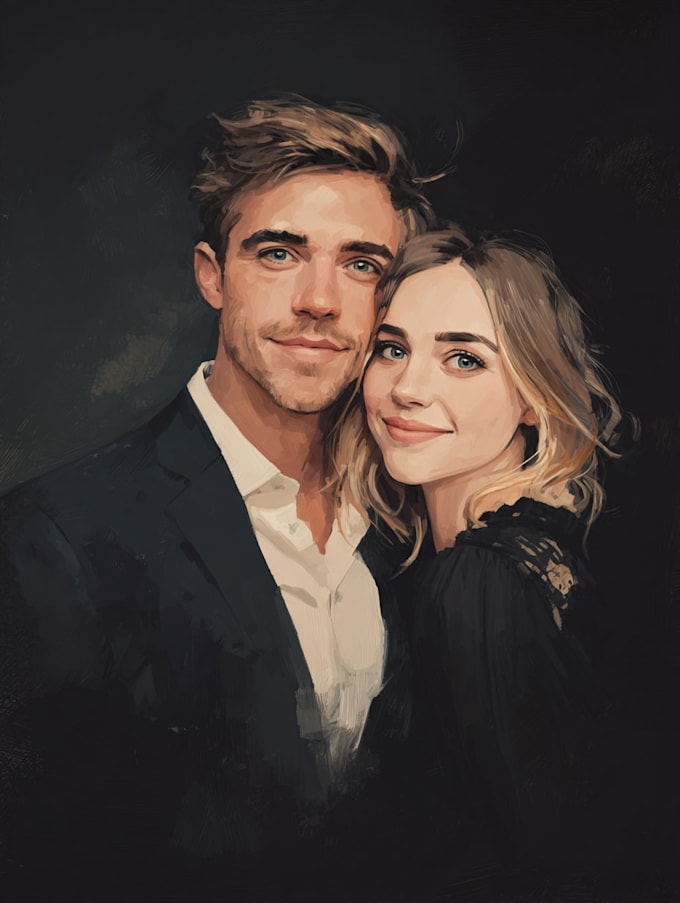 draw couple portrait illustration