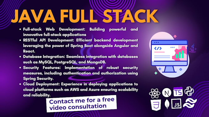 custom full stack web application and ai apps in java spring boot and next js
