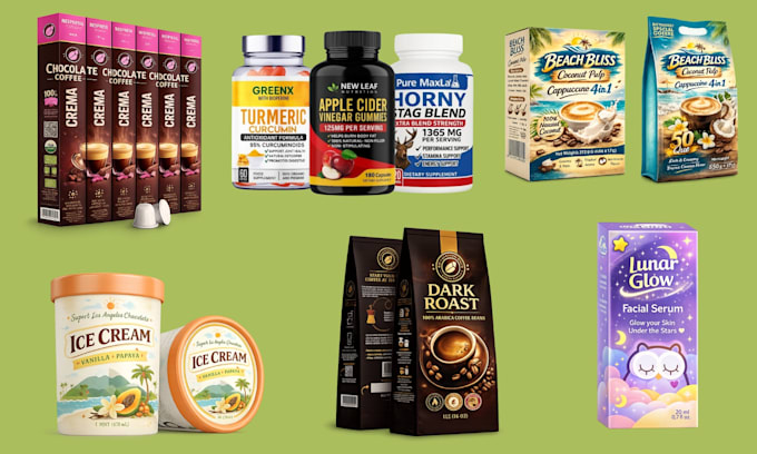 do brand product label design and product packaging design for box,bottle or bag