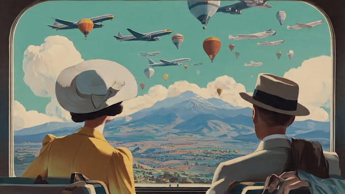 create retro vintage travel poster