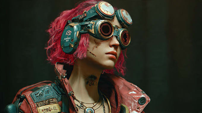 design cyberpunk character, original character design