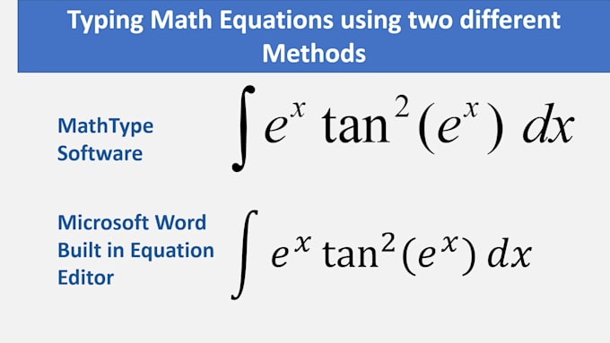 type math equations quickly