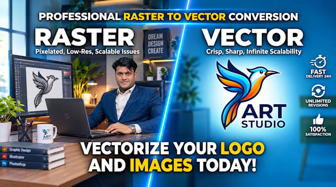 vector trace, redraw, recreate or convert your logo to vector