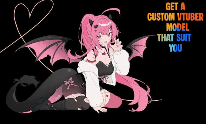 design custom vtuber, live2d rigging and vtuber model in anime art style