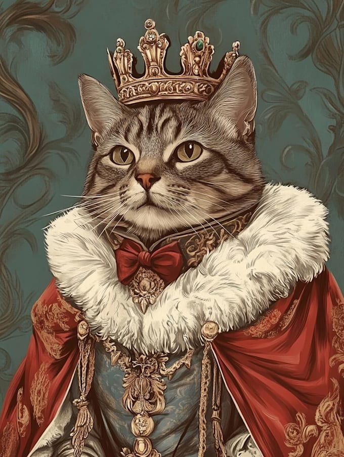 create an epic pet portrait dog portrait cat potrait