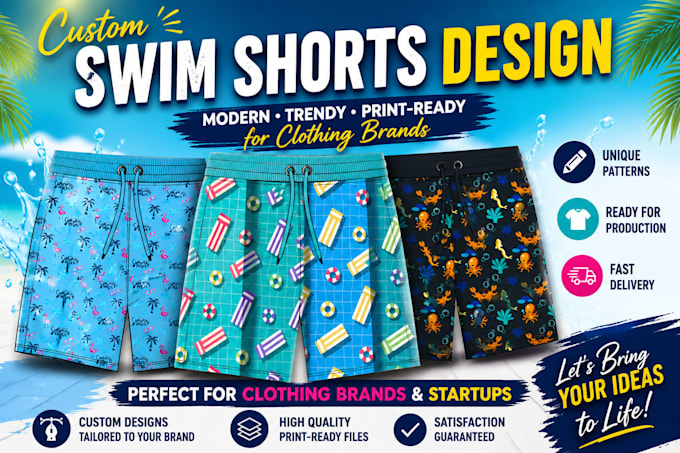 design custom swimming shorts for your clothing brand
