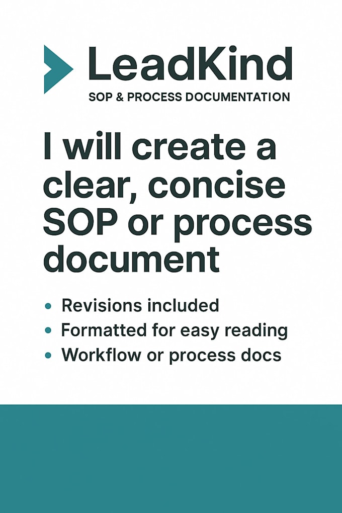 create a 1 page sop or process document for your business
