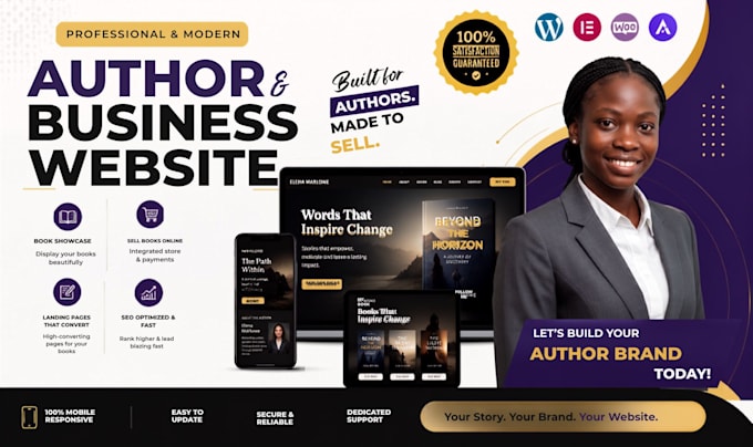 design book author website, ebook website, wix website, business website