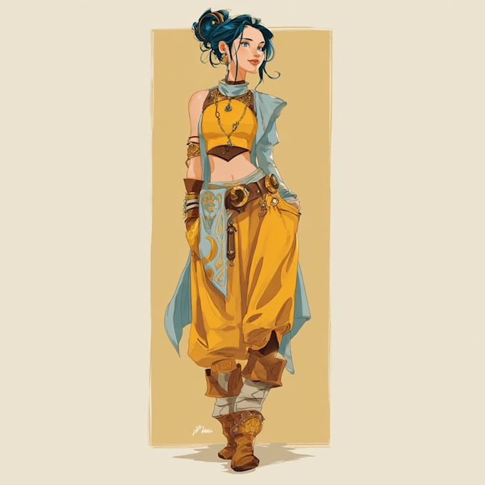 draw fantasy female, dnd illustration