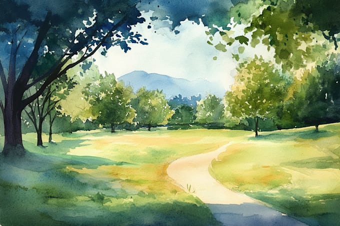 make watercolor landscape design