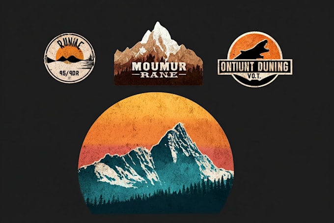design vintage retro rustic logo for outdoor mountain