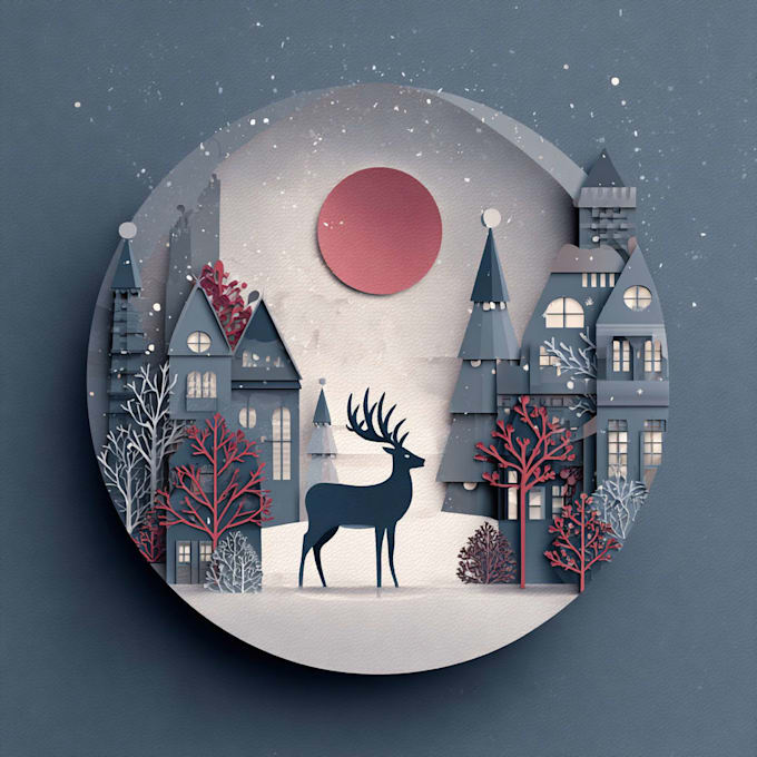 draw beautiful illustrated christmas card