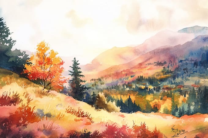 draw digital watercolour illustrations