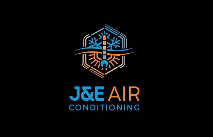 design modern rising heating cooling air conditioning logo