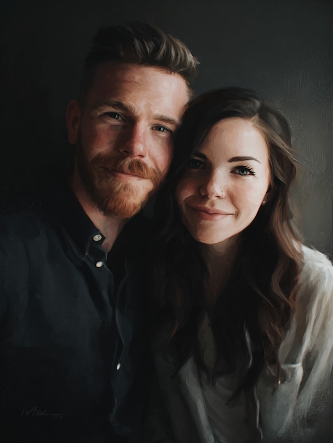 draw couple portrait illustration