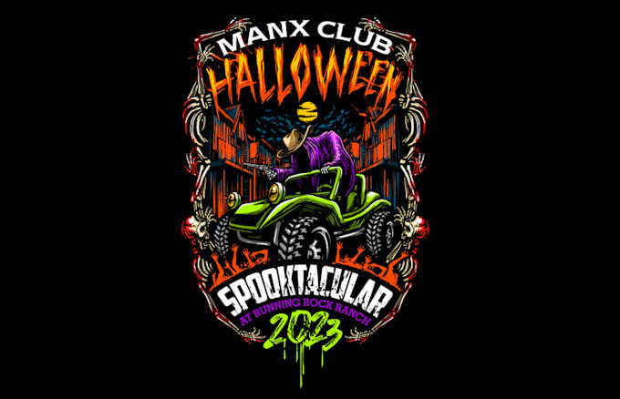 design unique ghost town buggy event logo