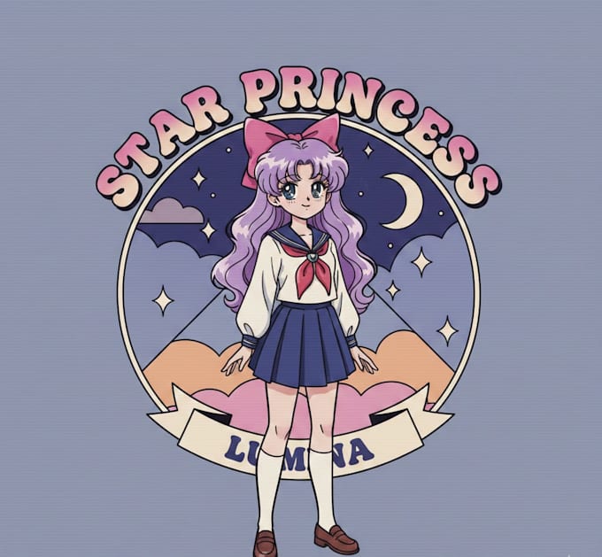 draw a vintage retro anime character